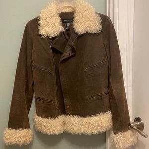 Brown leather jacket XS